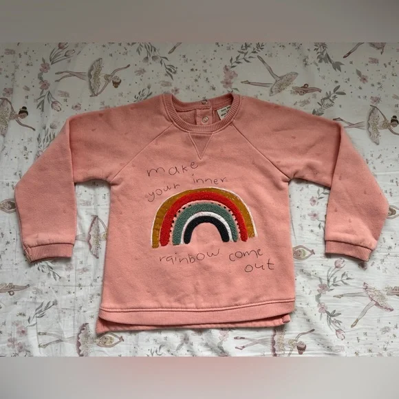 Zara & H&M Baby Girl Sweater Bundle of 3 18-24M Rainbow Star Cozy Sweatshirts - Picture 6 of 14